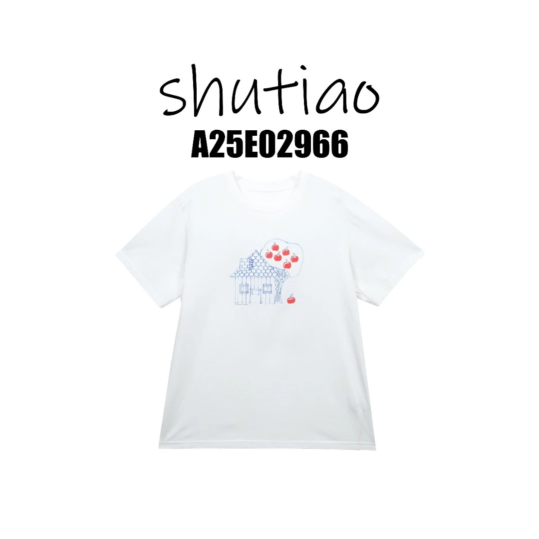 【SHUTIAO】2025夏季：新款小众设计款T恤A25E02966
