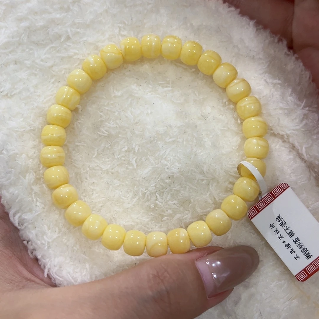 细***节手链蜜蜡未镶嵌7.5m芝士奶酪老型手串