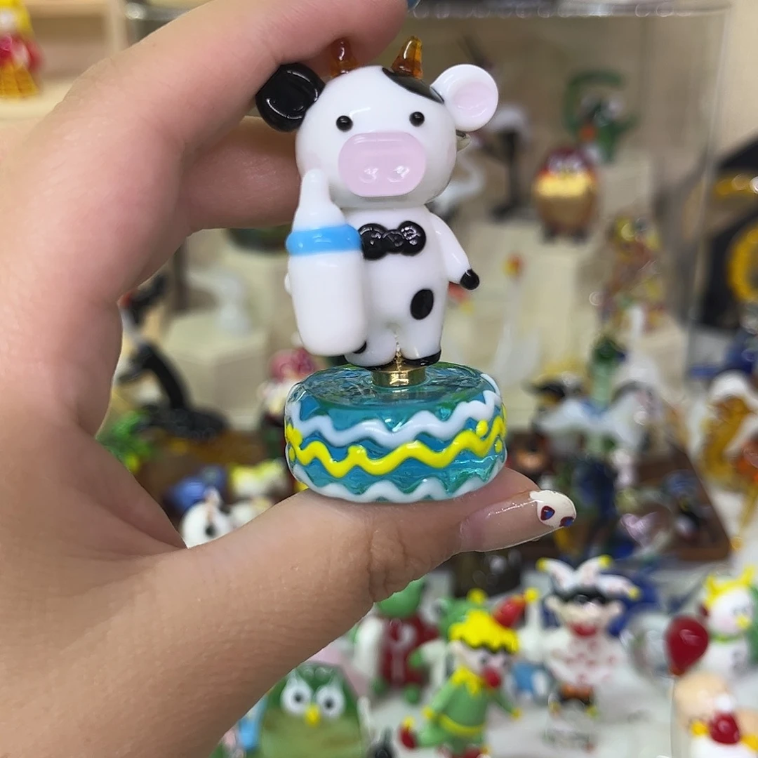 琉璃手工艺品旋转奶牛