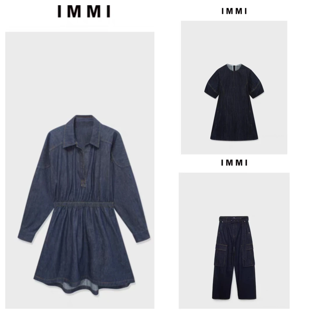 IMMI 25夏季新水洗牛仔工装口袋宽松长裤T0431/连衣裙S0459/S0472