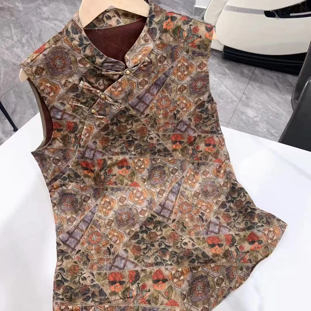 F215新款轻奢时尚减龄洋气百搭重工国风复古盘扣新中式夏天上衣