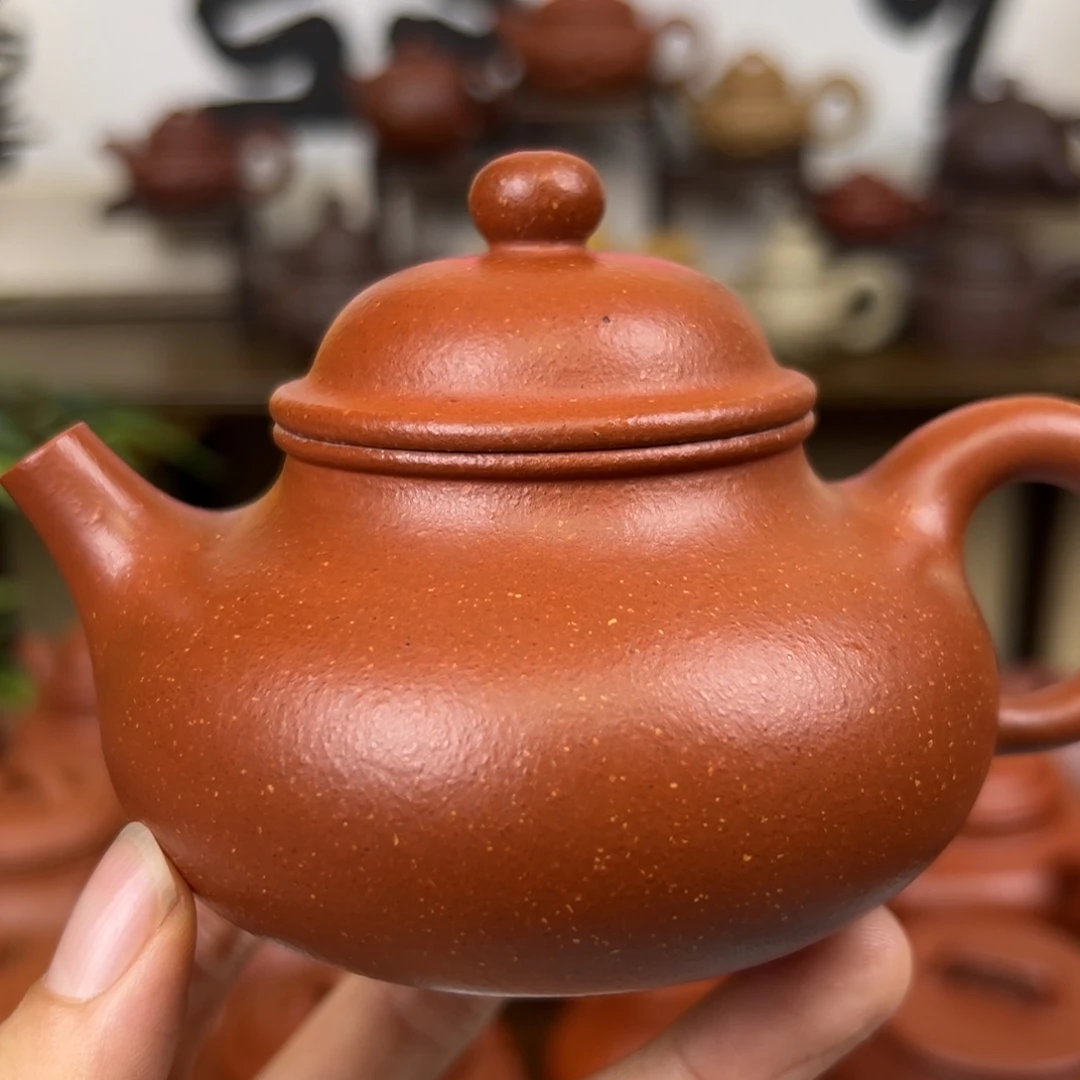 紫砂茶壶紫砂壶荣天红降坡170cc