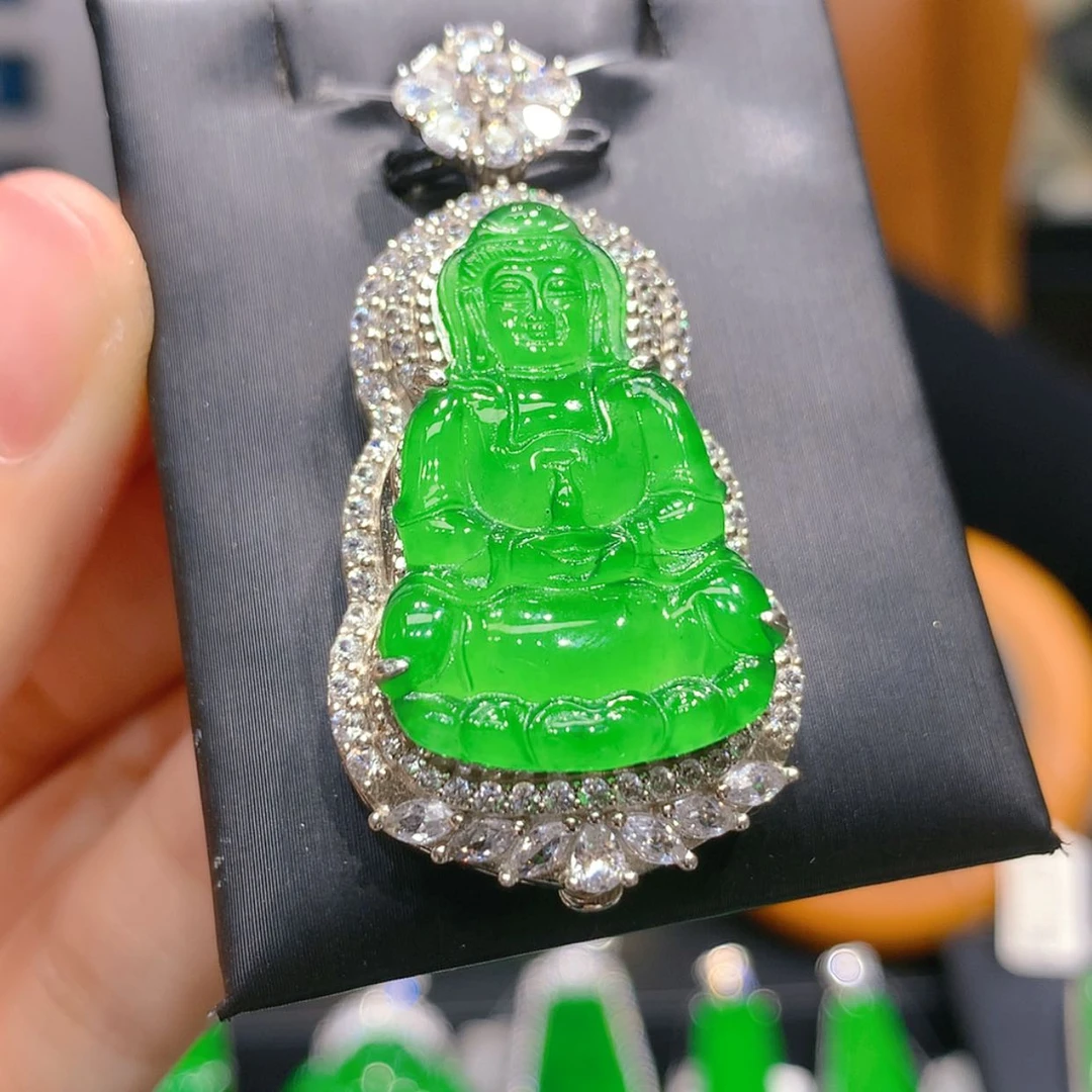 【闪购商品】颈饰银S925镶嵌翡翠5柒姐