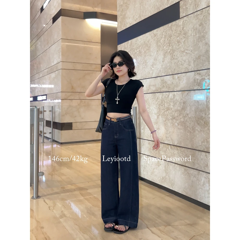 直筒裤子女款爆款2025年夏季薄款莱赛尔宽松百搭显瘦小个子牛仔裤