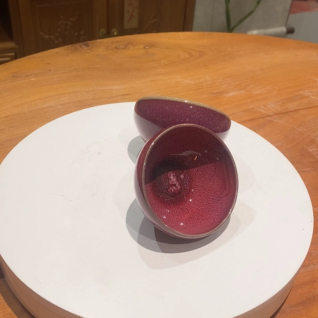 陶钧窑手工鸡心杯