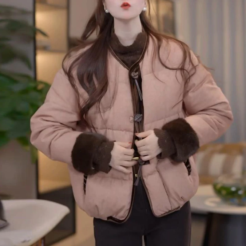 『柔雾国风W』时尚高级感千金风百搭棉服女士2025冬季新款国风棉衣