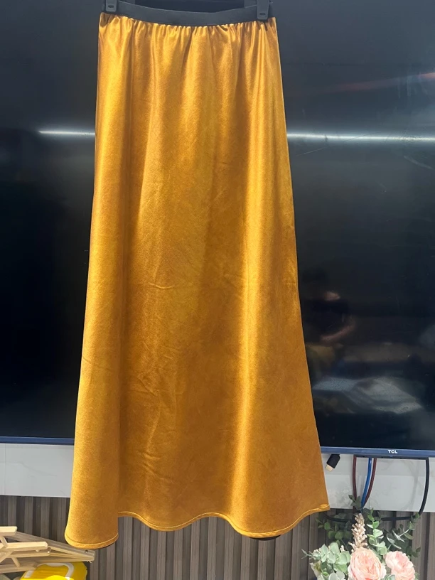 香云纱桑蚕丝60姆米贵妇皮王高腰休闲风半身裙时尚鱼尾裙