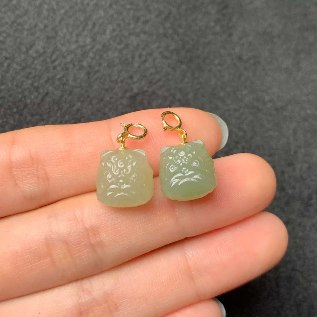 【麦子家族秋季特惠】天然和田玉S925银醒狮吊坠多样性发1 D1944