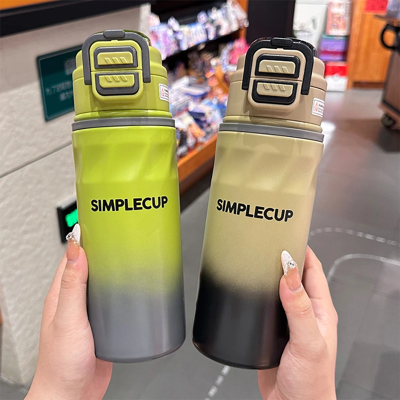 学生保温杯上学专用男孩大容量运动双饮水杯2025新款儿童吸管杯子