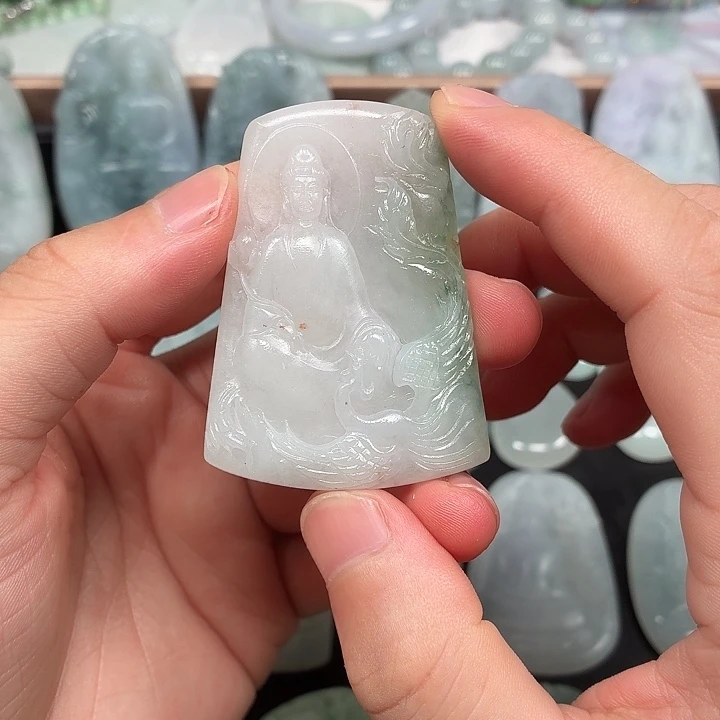 未镶嵌定制翡翠凤凰观音