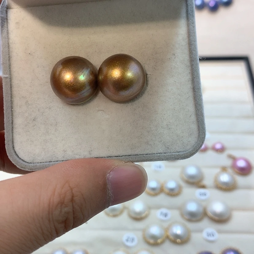 【闪购商品】耳饰拼合珍珠（马贝珠）银S925镶嵌