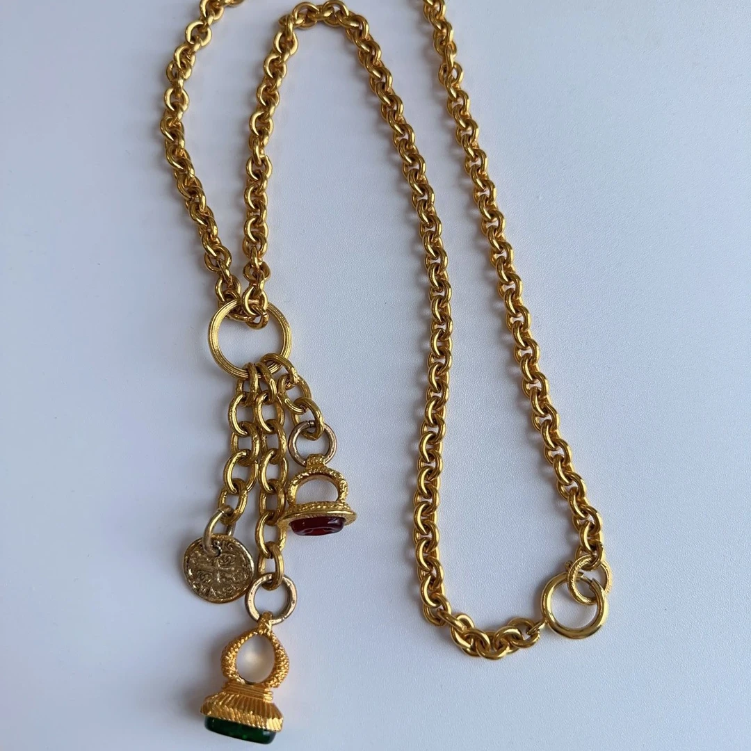 95新 Chanel/香奈儿 Chanel vintage香奈儿中古印章琉璃项链