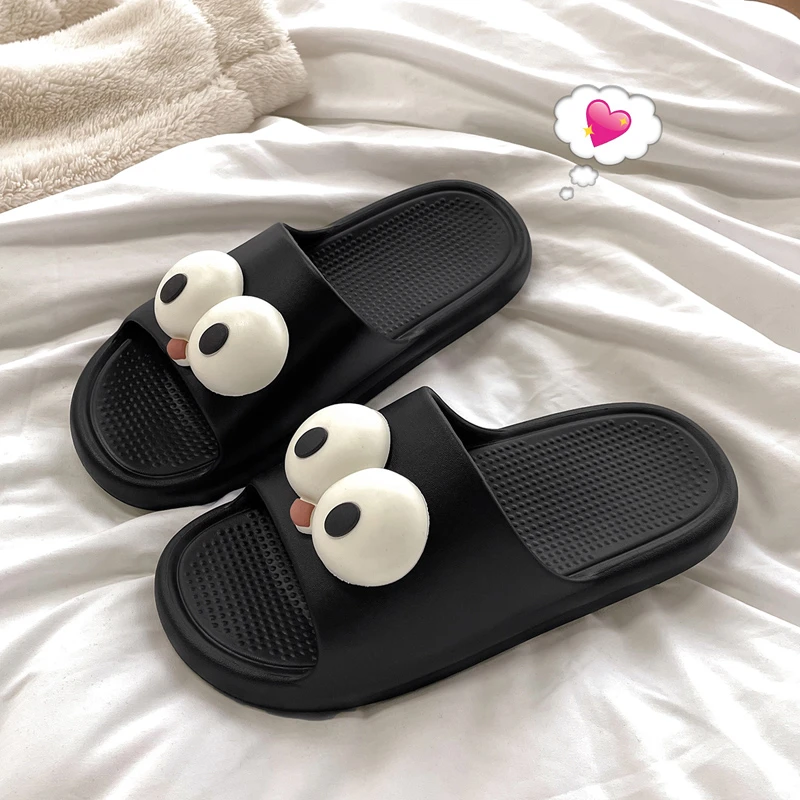 猫力搞怪大眼仔拖鞋女夏季2025新款家居室内EVA防滑情侣浴室凉拖