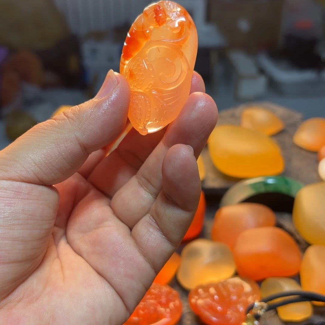 明***月石英岩玉挂件未镶嵌