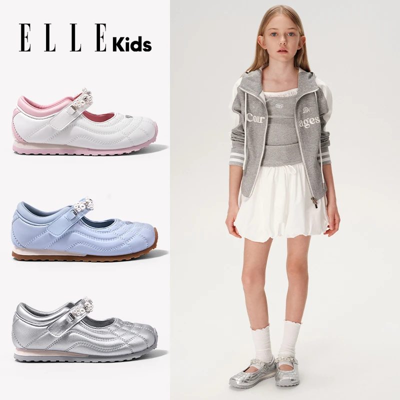 ELLE KIDS女童运动鞋2025夏季新款儿童鞋子时尚小女孩玛丽珍跑鞋