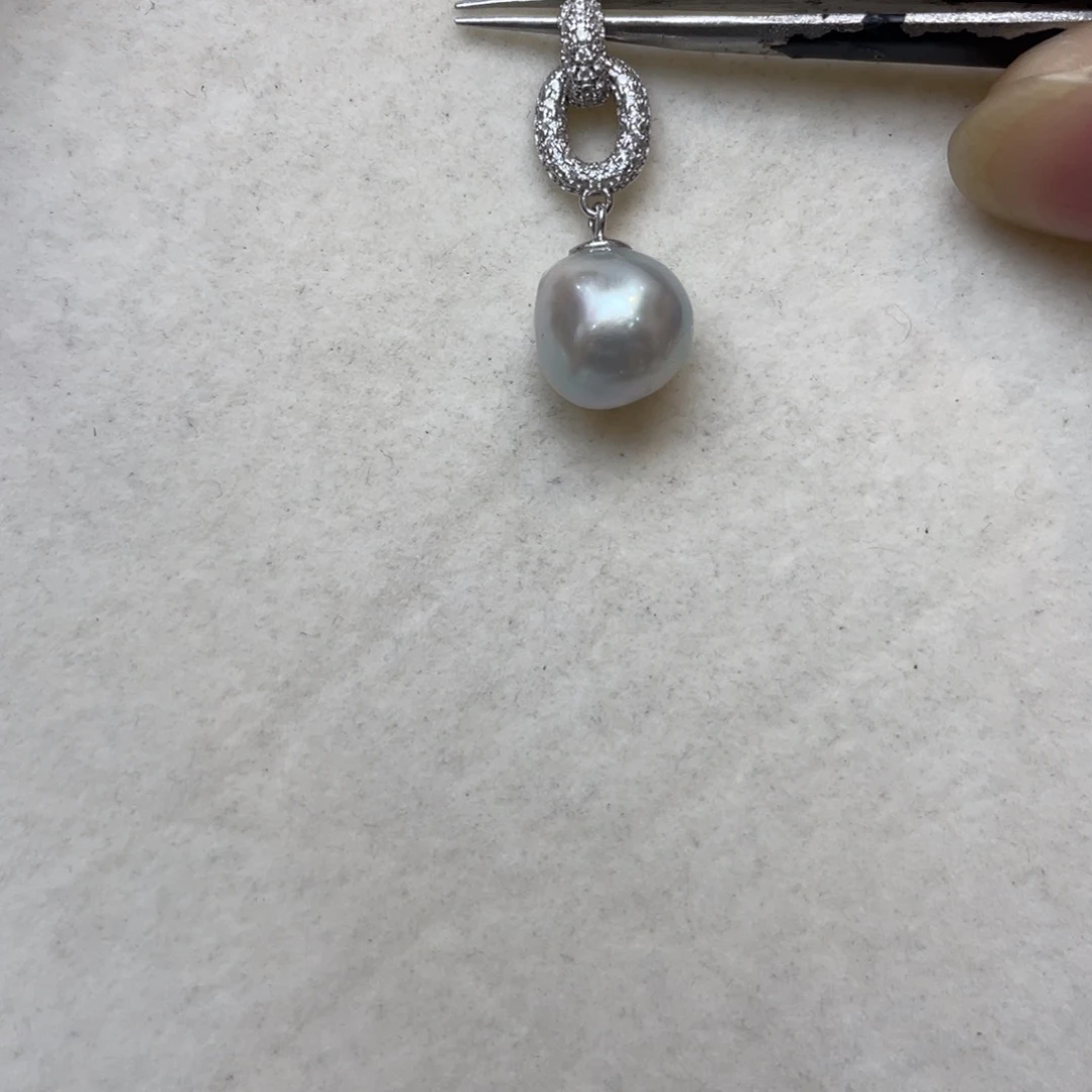 海水珍珠吊坠(不含链)银S925镶嵌