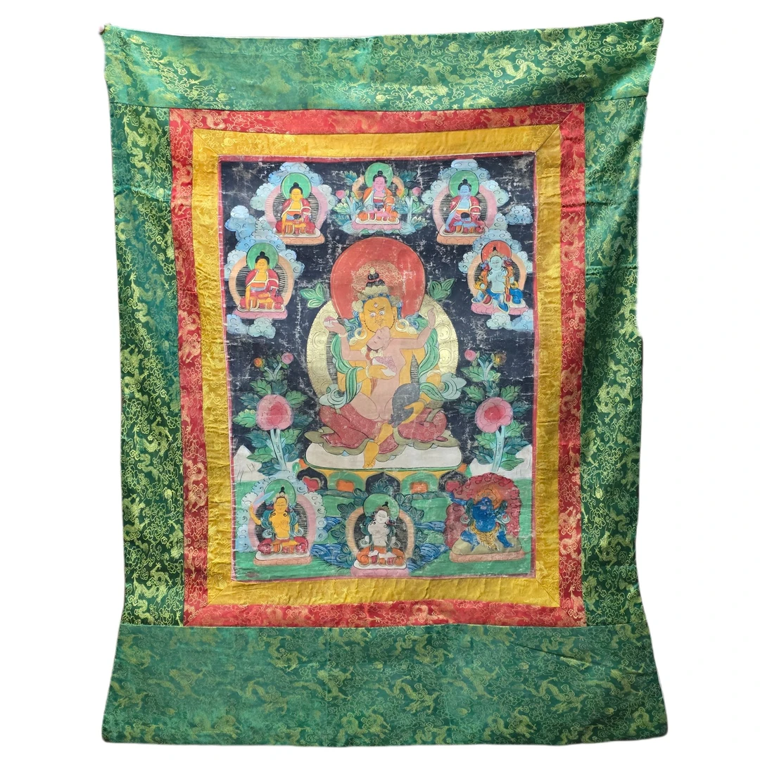 Lot37 清代 黄财神唐卡