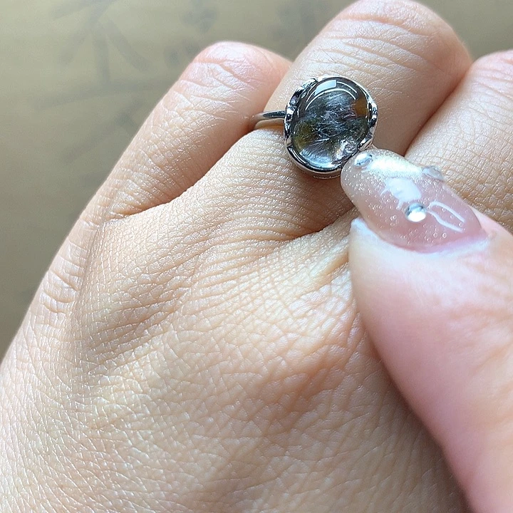 水晶水晶戒指银S925镶嵌