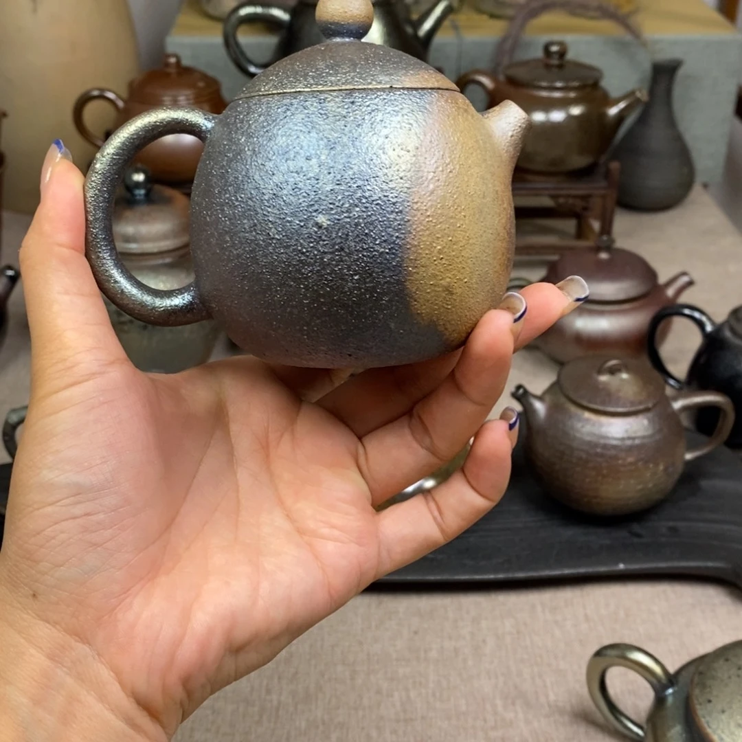 建水紫陶柴烧茶壶