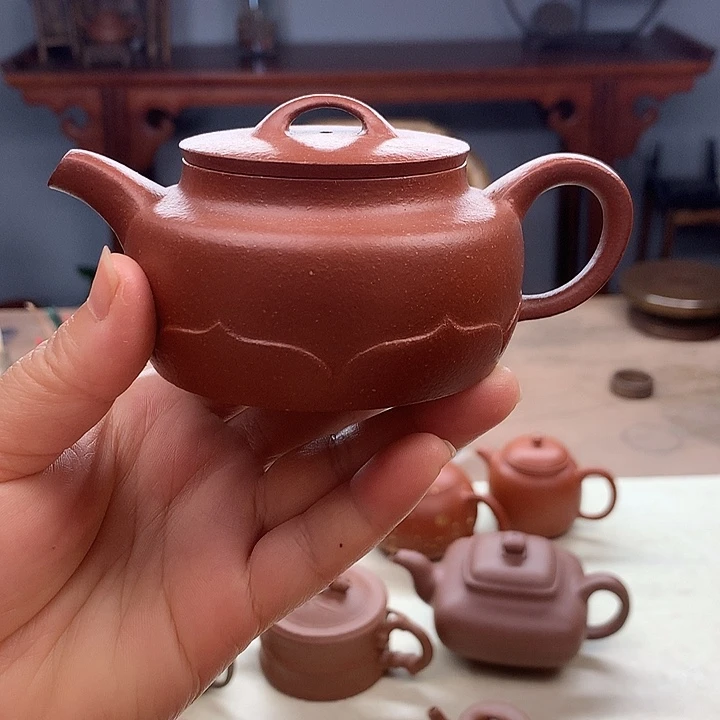 茶壶紫砂莲花壶160容量将坡泥