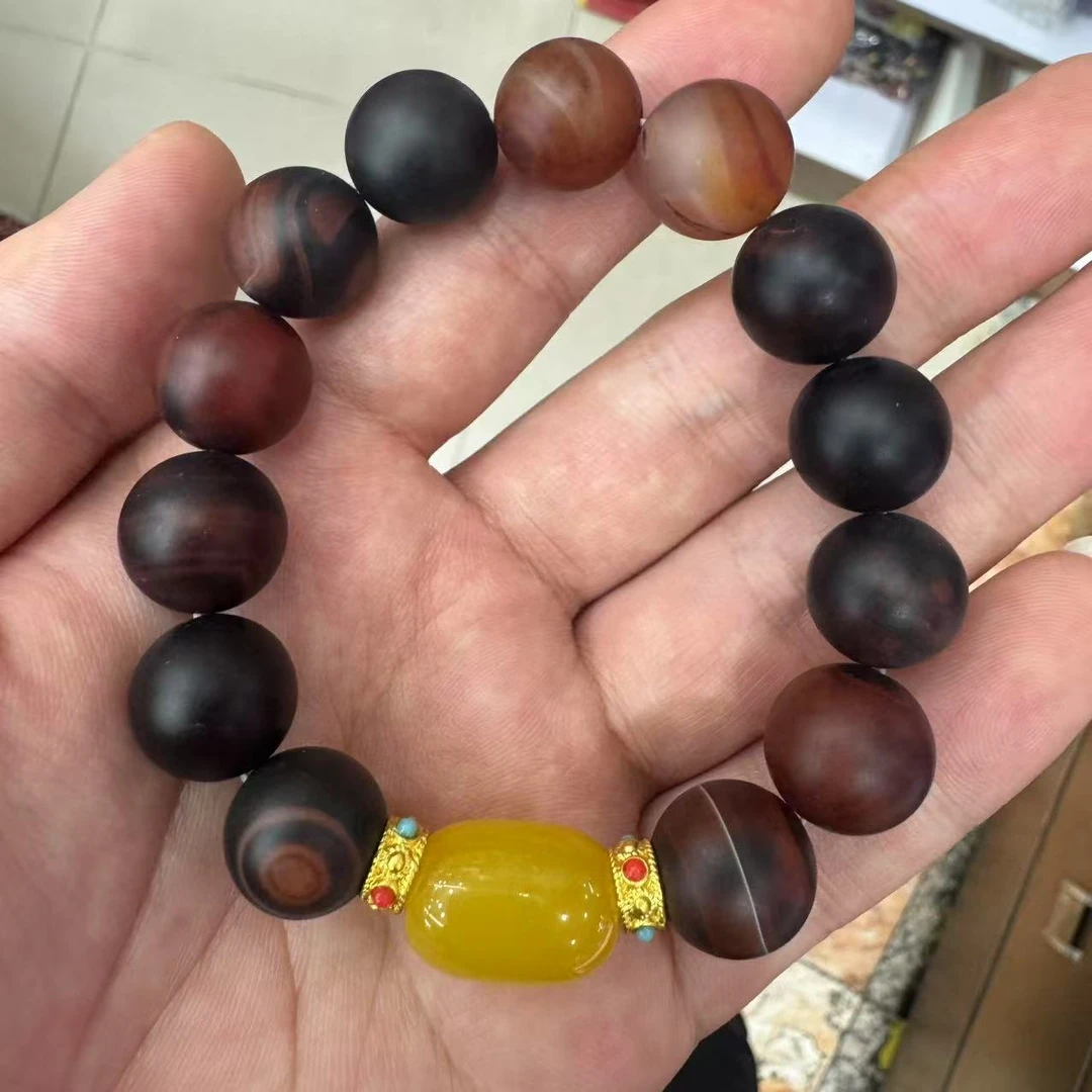 天然玛瑙特色顶珠手链多样性发一