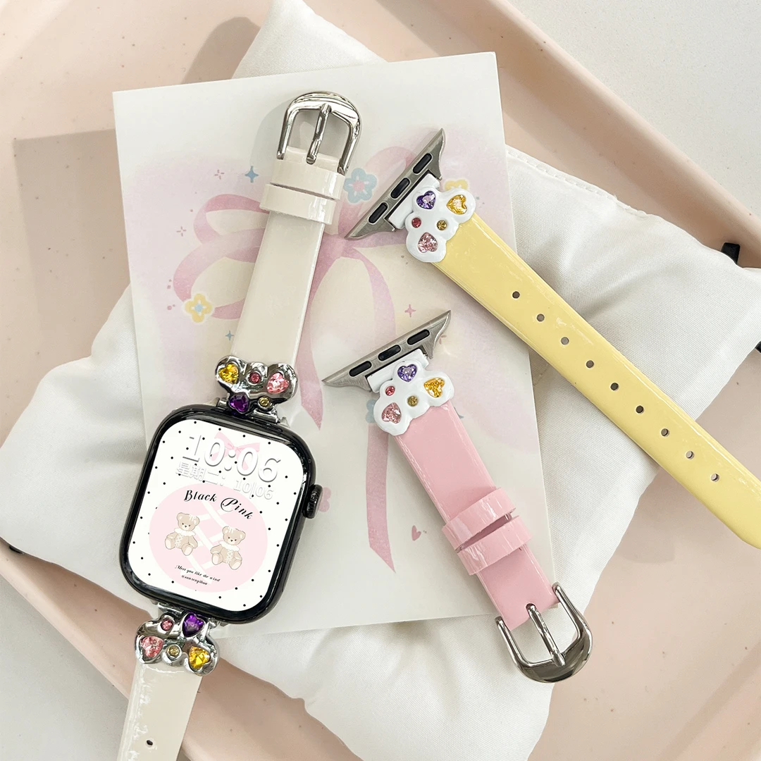 云朵镶钻表带适用iwatch S11手表applewatch S10苹果手表9876配件