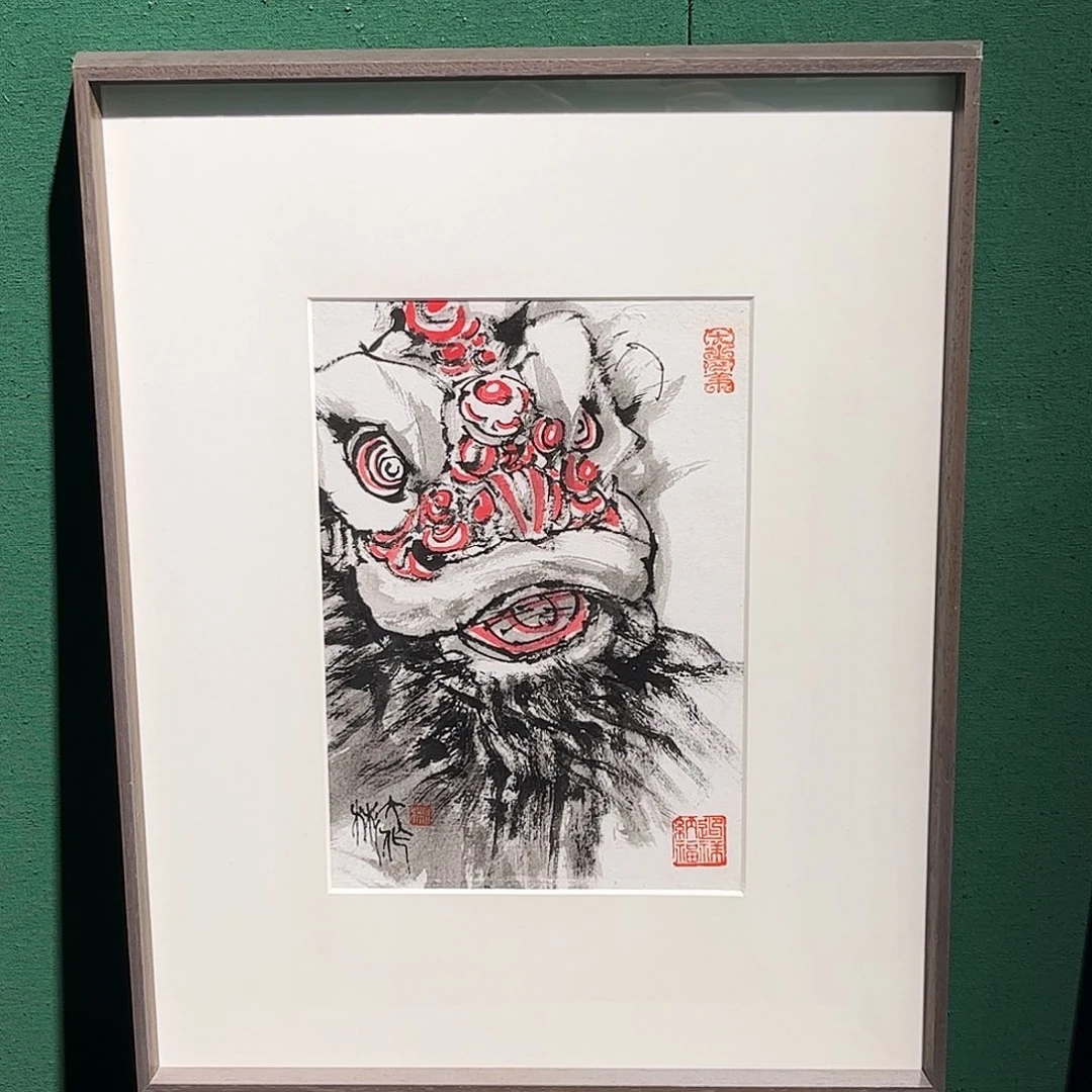 国画张彬带框精装裱