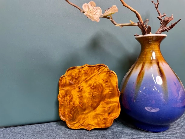 黄金樟壶承14.5*14.5*2cm