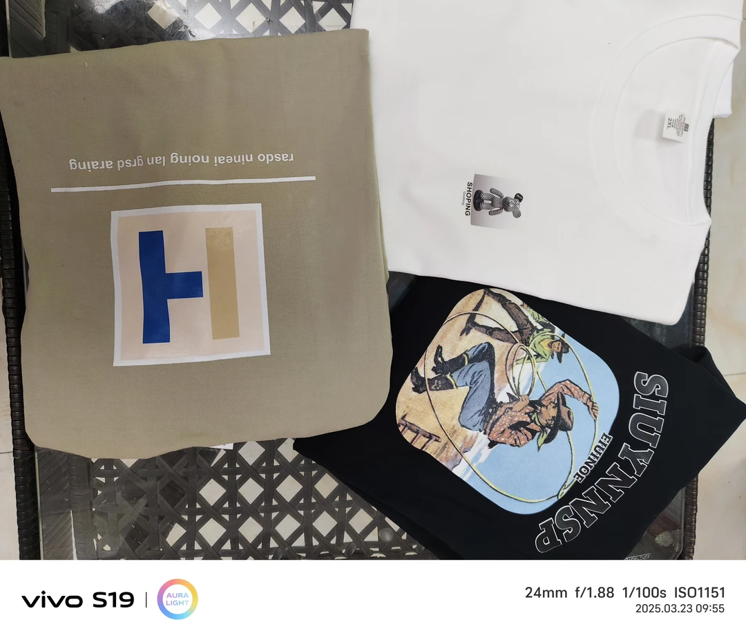 复古蝴蝶印花宽松短袖情侣款休闲半袖上衣