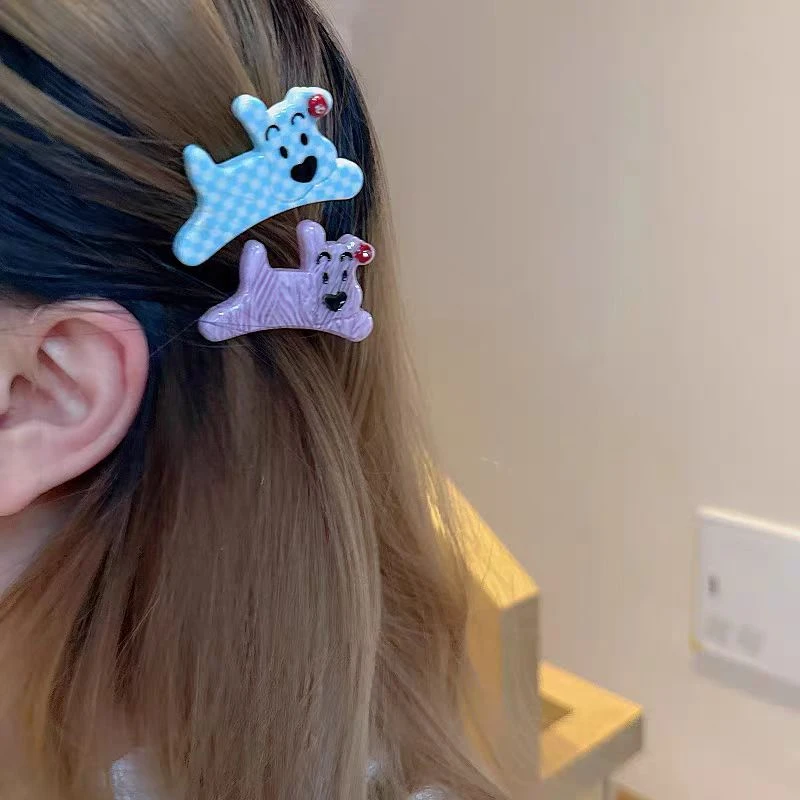 可爱卡通哈哈狗醋酸刘海夹发夹9-16