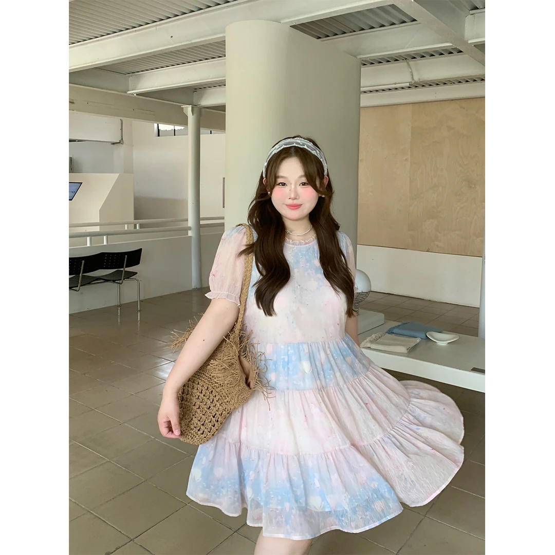 96徐达布【听风入夏】大码宽松连衣裙海边度假时尚裙子L31234C51