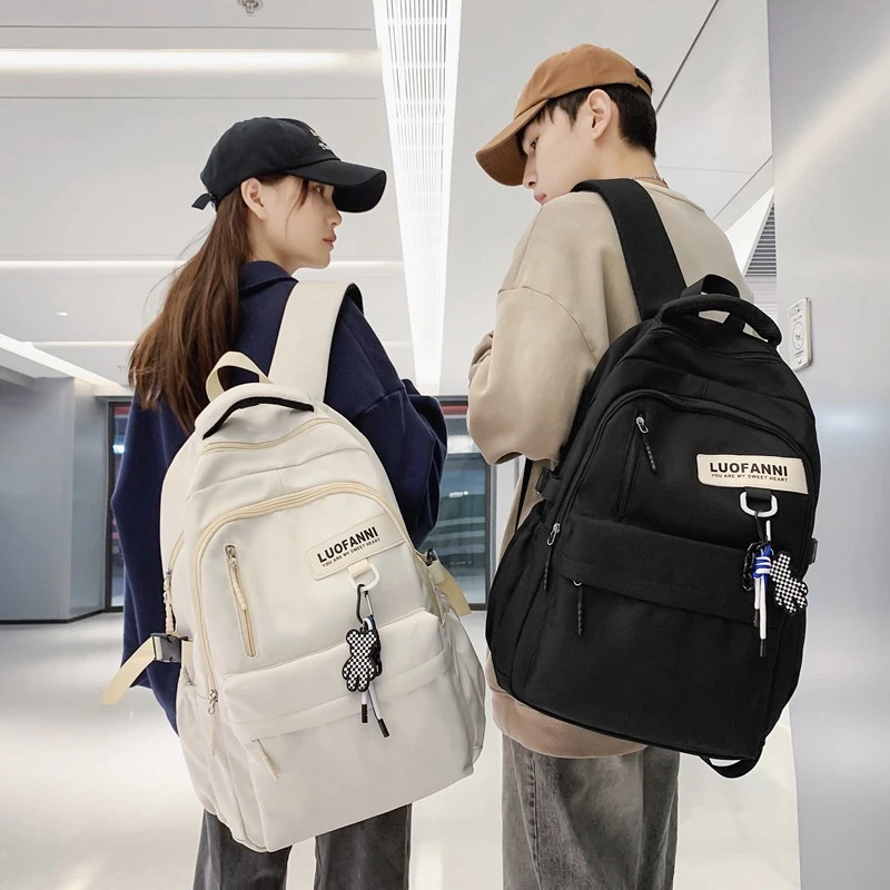 书包女时尚新款初中生高学生大容量背包ins约旅行双肩包男韩版双
