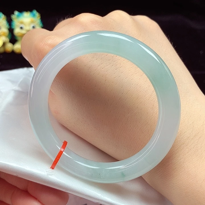 未镶嵌手镯翡翠53圈冰胶圆条