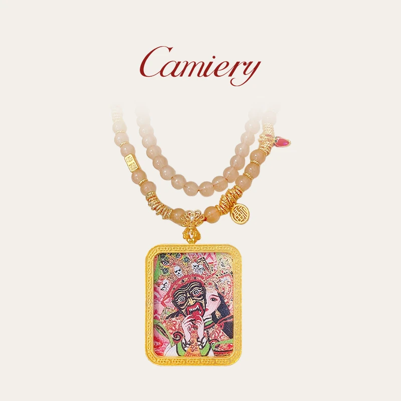 CAMIERY 藏式坠饰复古国风彩色坠链国潮挂坠