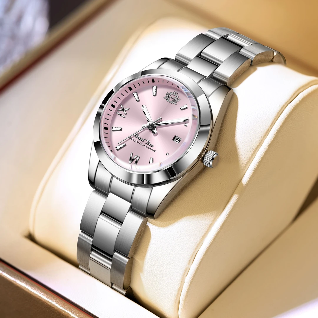 【瑞士品牌】防水女士手表女款腕表百搭带日历高颜值小众礼物送女友