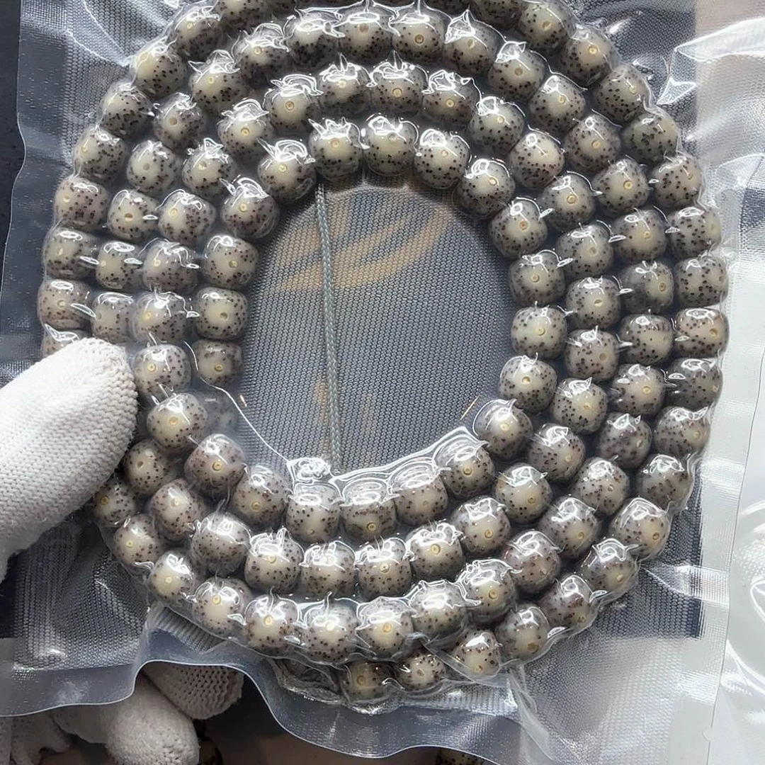 星月菩提吊坠14黑冰月留白10左右108