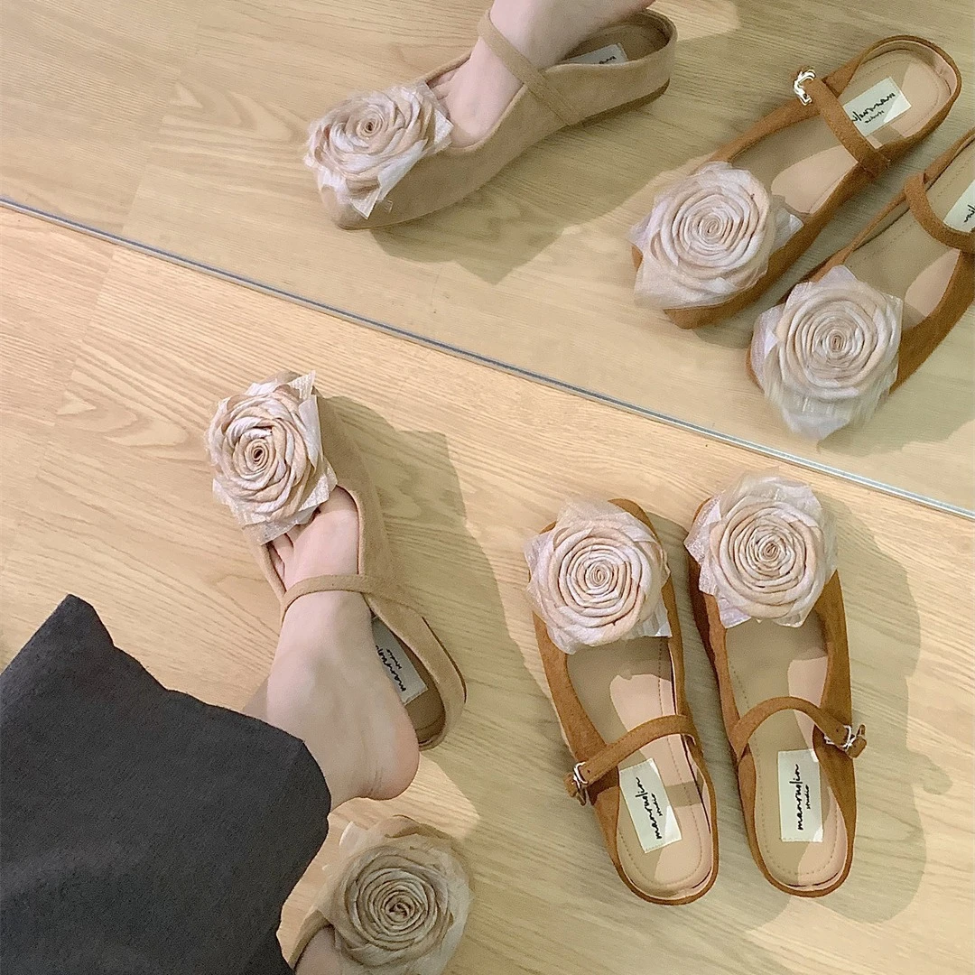 《四季U.NI.》舒适半拖鞋女鞋新款外穿舒适百搭软底平底休闲仙女风