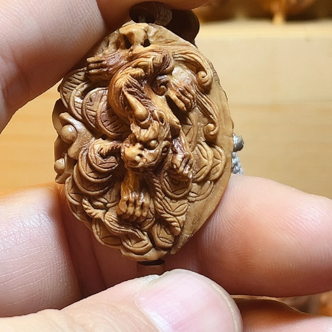 桃核雕刻貔貅单颗