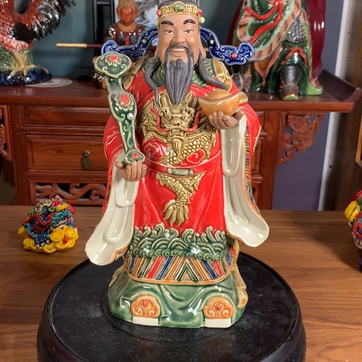 摆件14寸财神陶瓷摆件