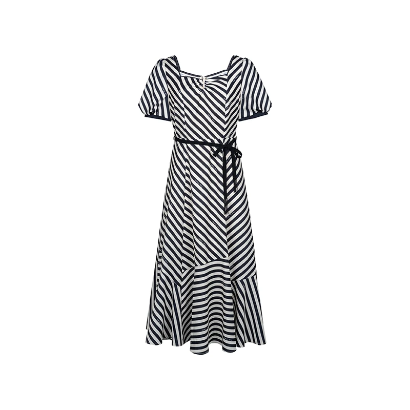 【媛媛女王专属】商场同款新品夏季黑白条纹连衣裙N194A42969