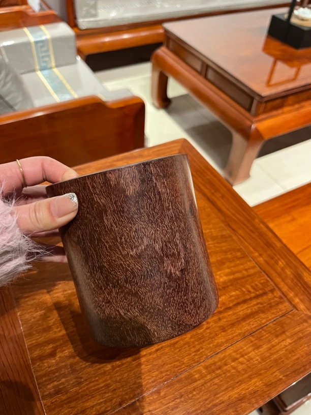 赞比亚血檀笔筒口径10至12一物一拍