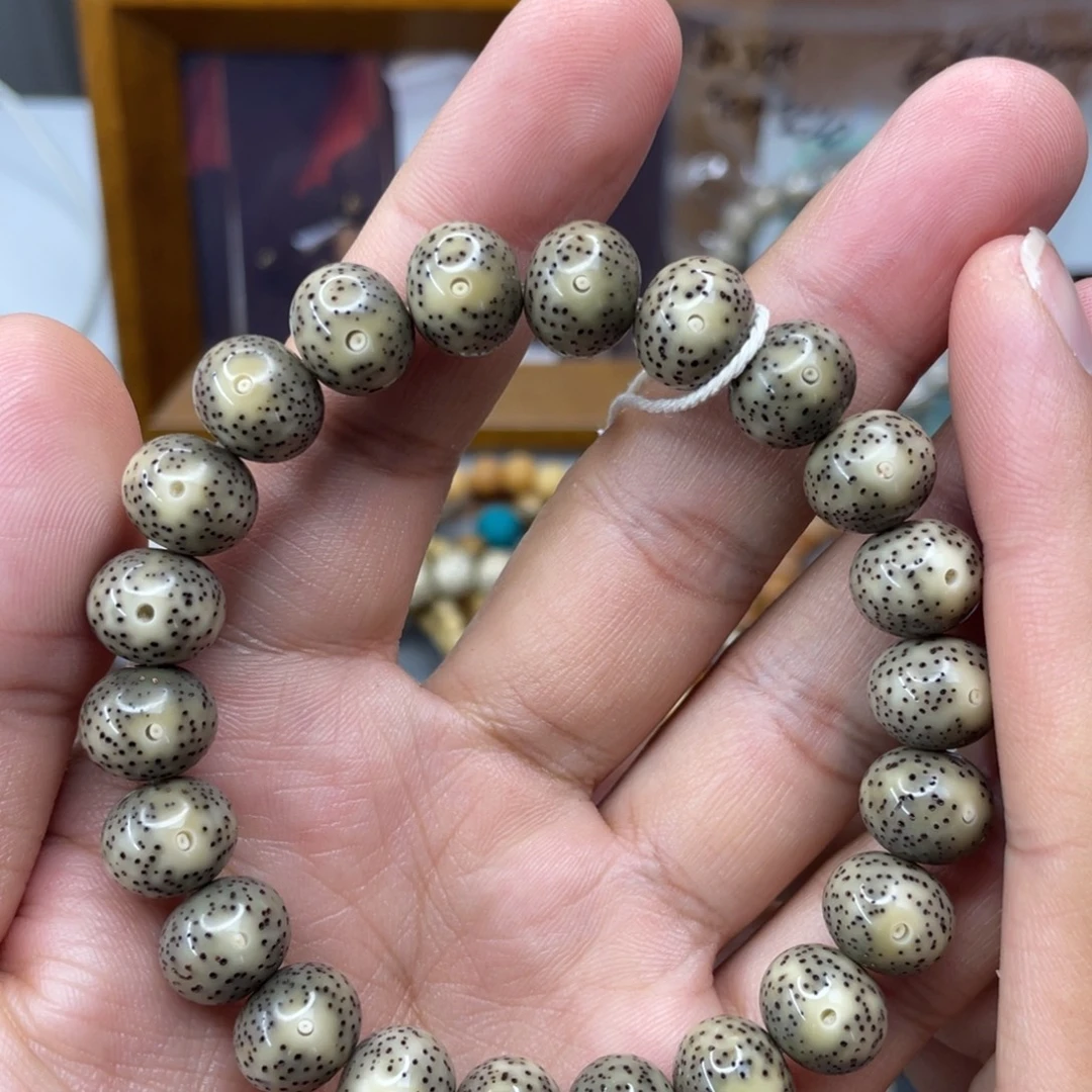 星月菩提手串12*10苹果圆石玉料糯冰