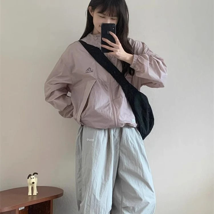 山系防晒衣女2025年新款紫色冲锋衣外套户外运动跑步防晒服时尚