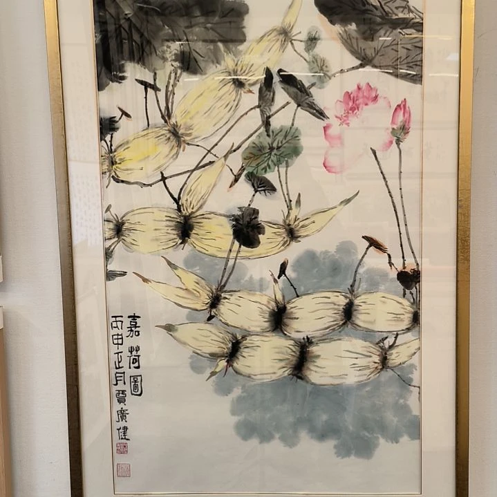国画8.8平尺带框发作品