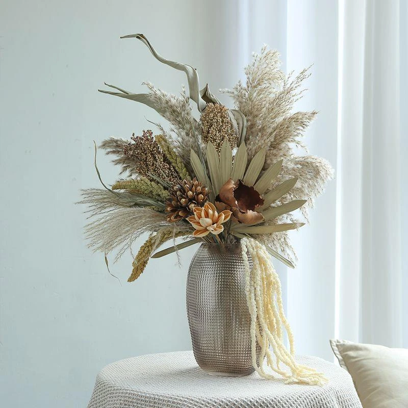 ins风天然芦苇干花花束摆件真花豪华装饰家居民宿装饰客厅软装