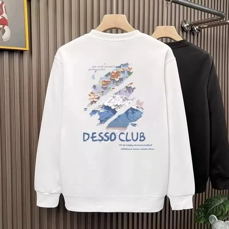 仓石一树秋冬新款潮牌彩色涂鸦字母印花圆领卫衣男士休闲长袖上衣