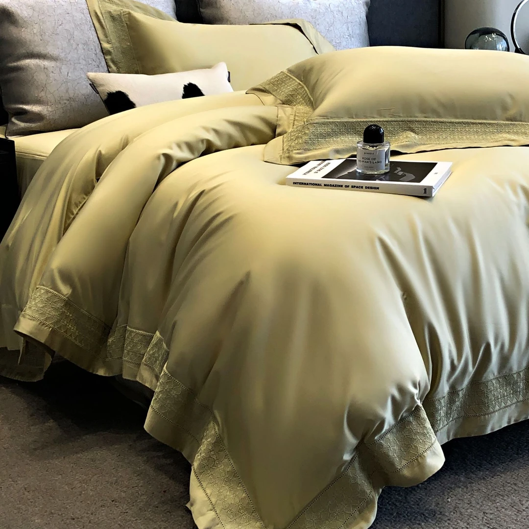 雯妈-不抢后悔款！【星雅】高奢风超细旦天丝棉工艺宽边刺绣四件套