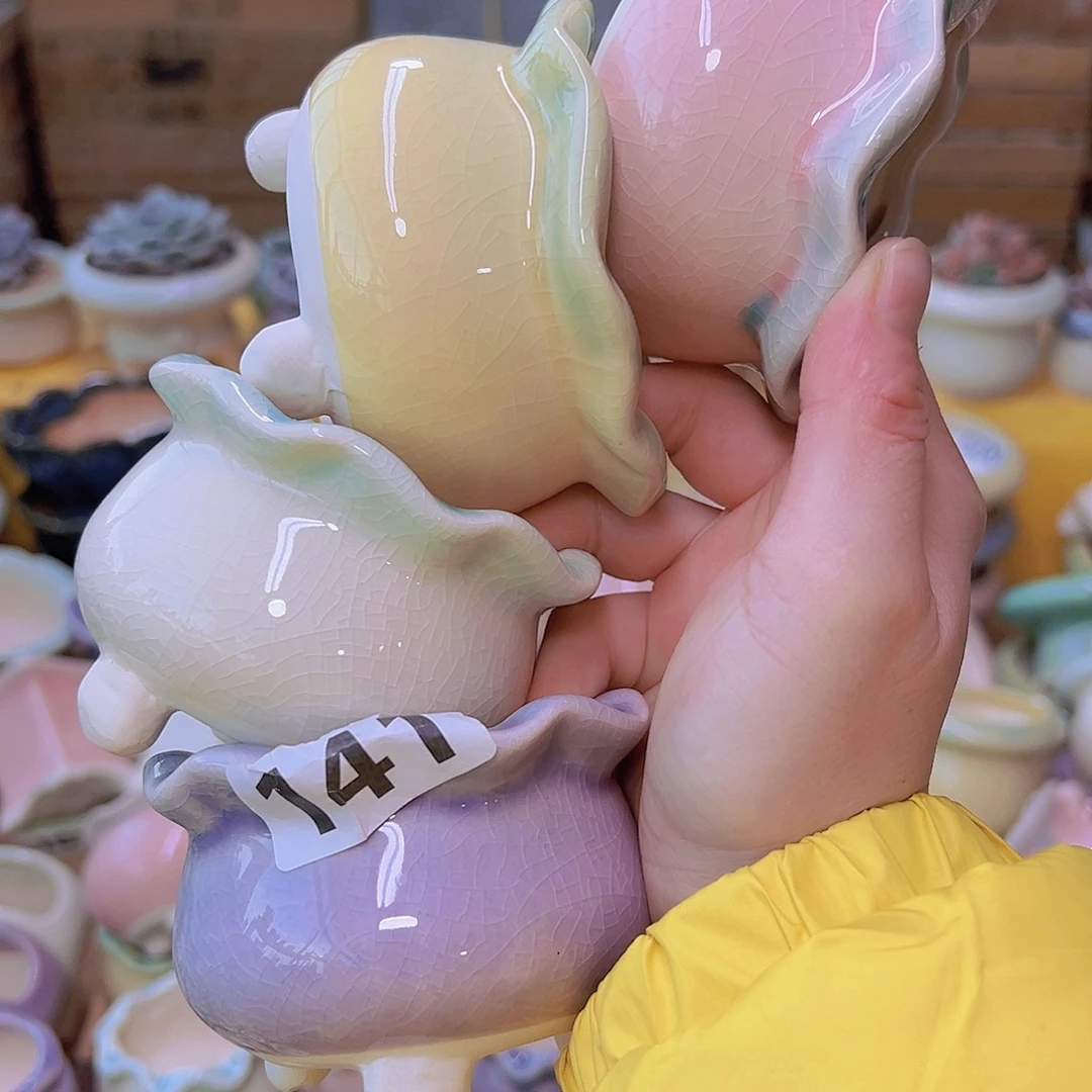 红陶陶瓷花盆当场12包邮