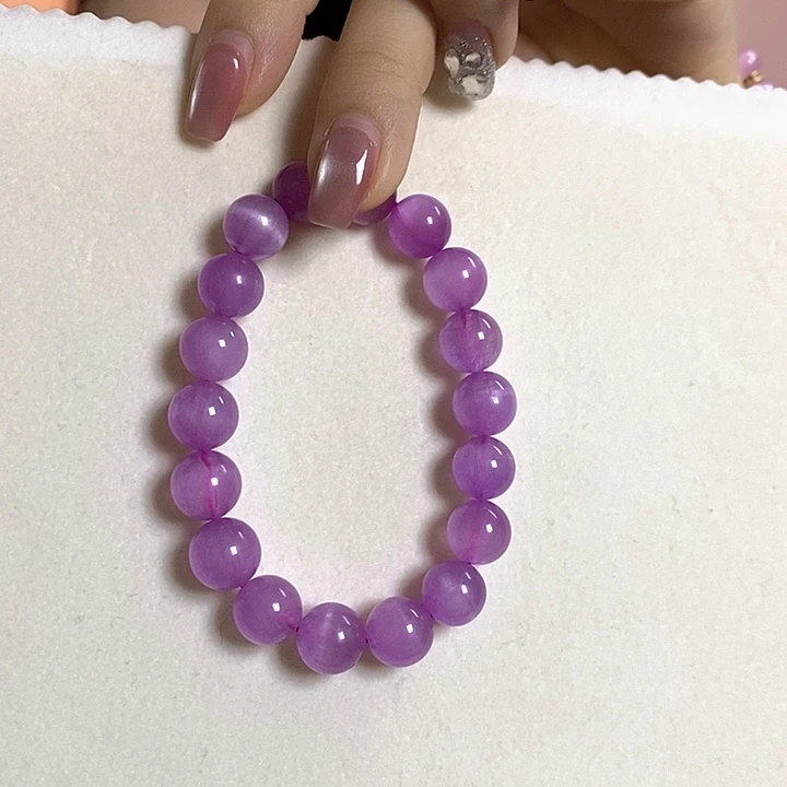 锂辉石未镶嵌紫锂辉高冰收藏级顶配手串10+