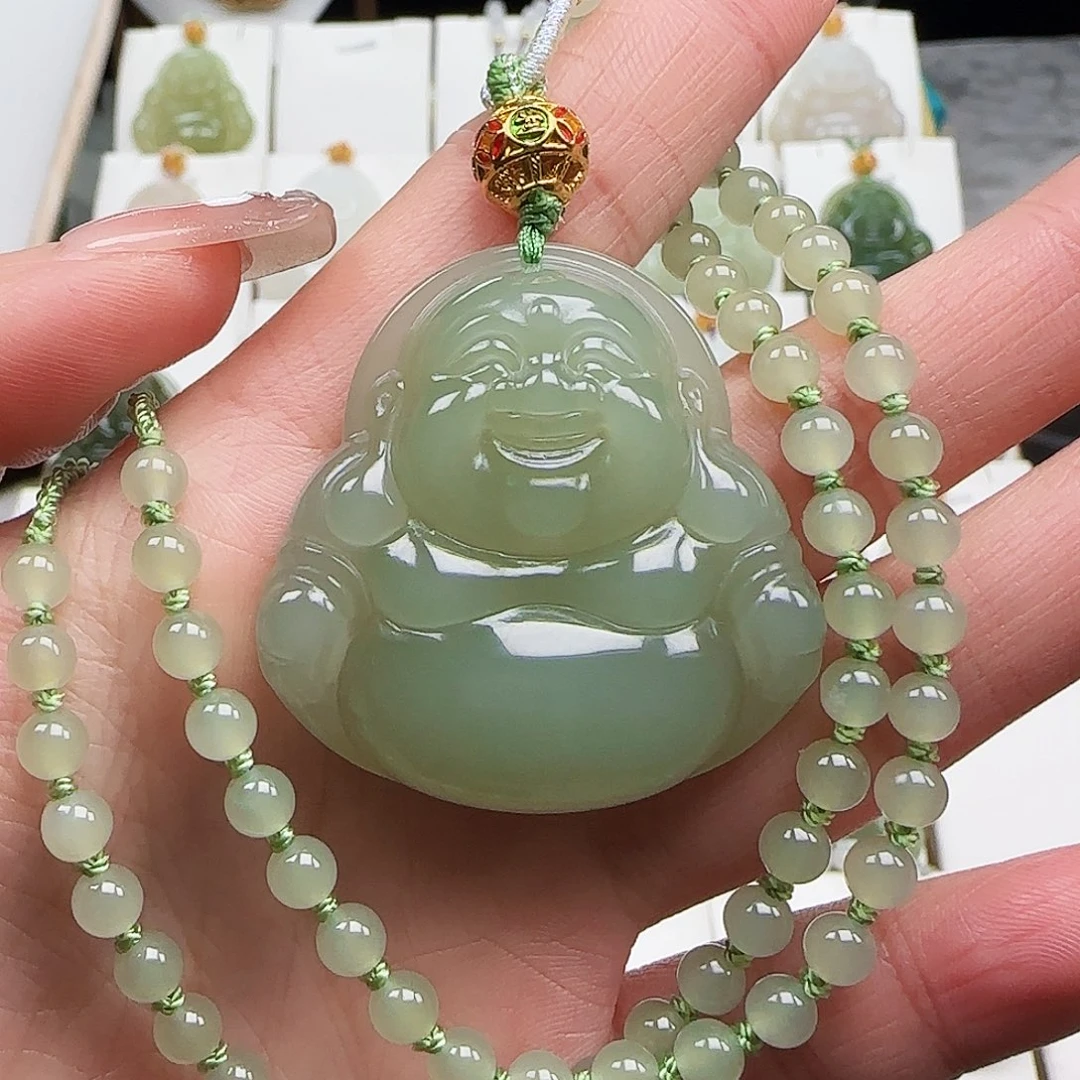 和田玉足金镶嵌颈饰40